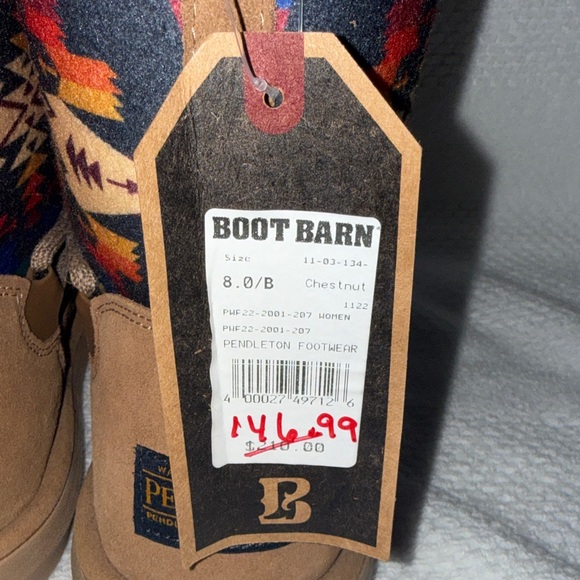 Pendleton Tan Boots with Colorful Pattern - Picture 2 of 7